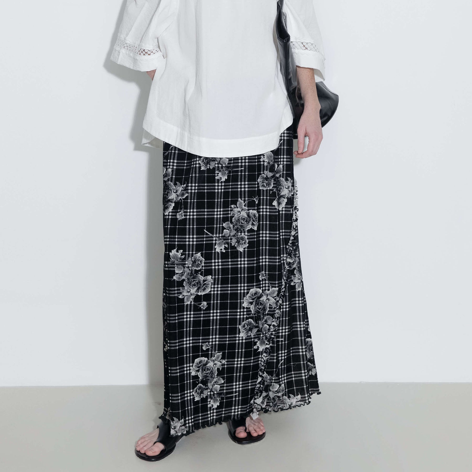 Floral Print A-line Skirt-4