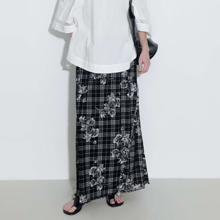 Floral Print A-line Skirt