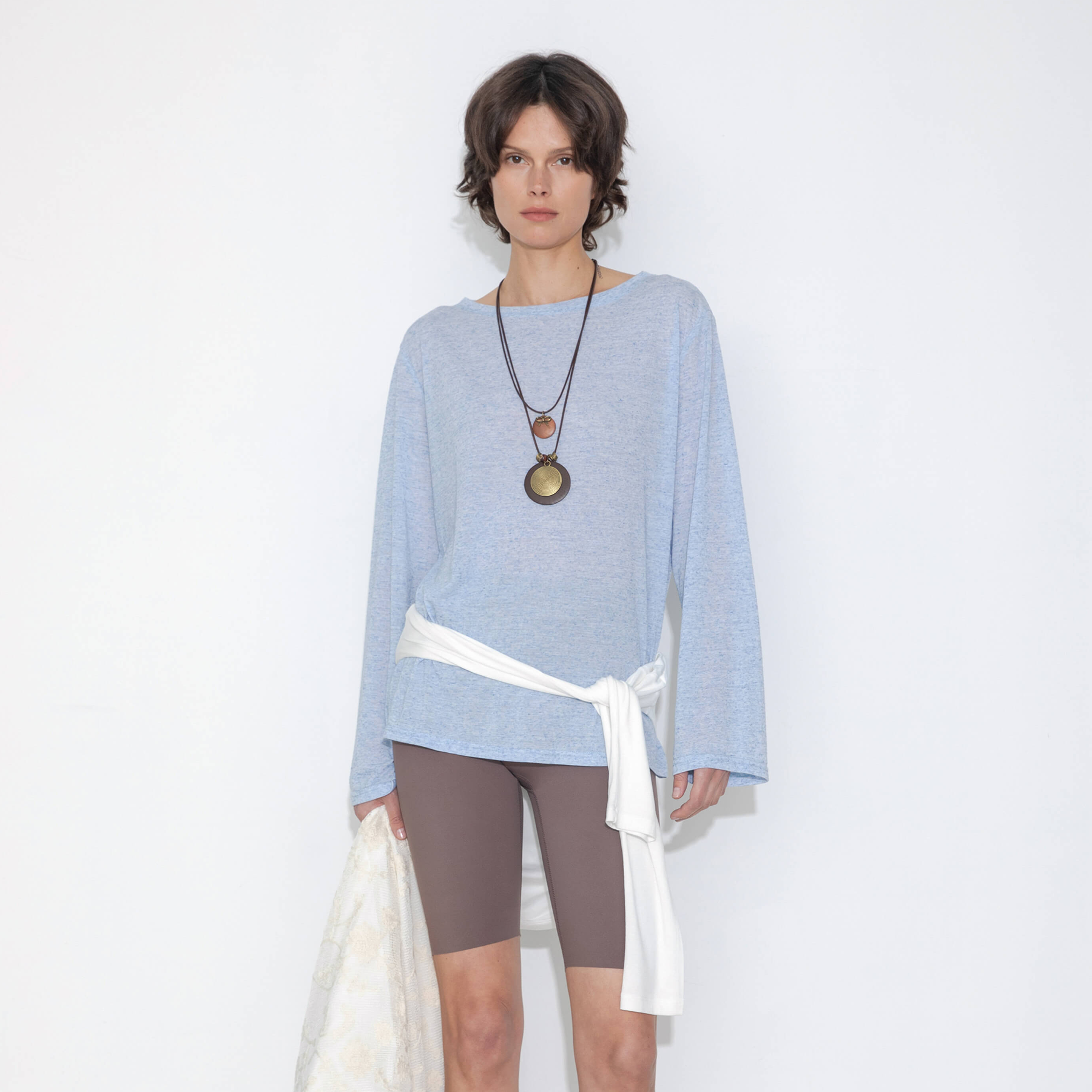 Loose Crew Neck Long Sleeve Knit Top-5