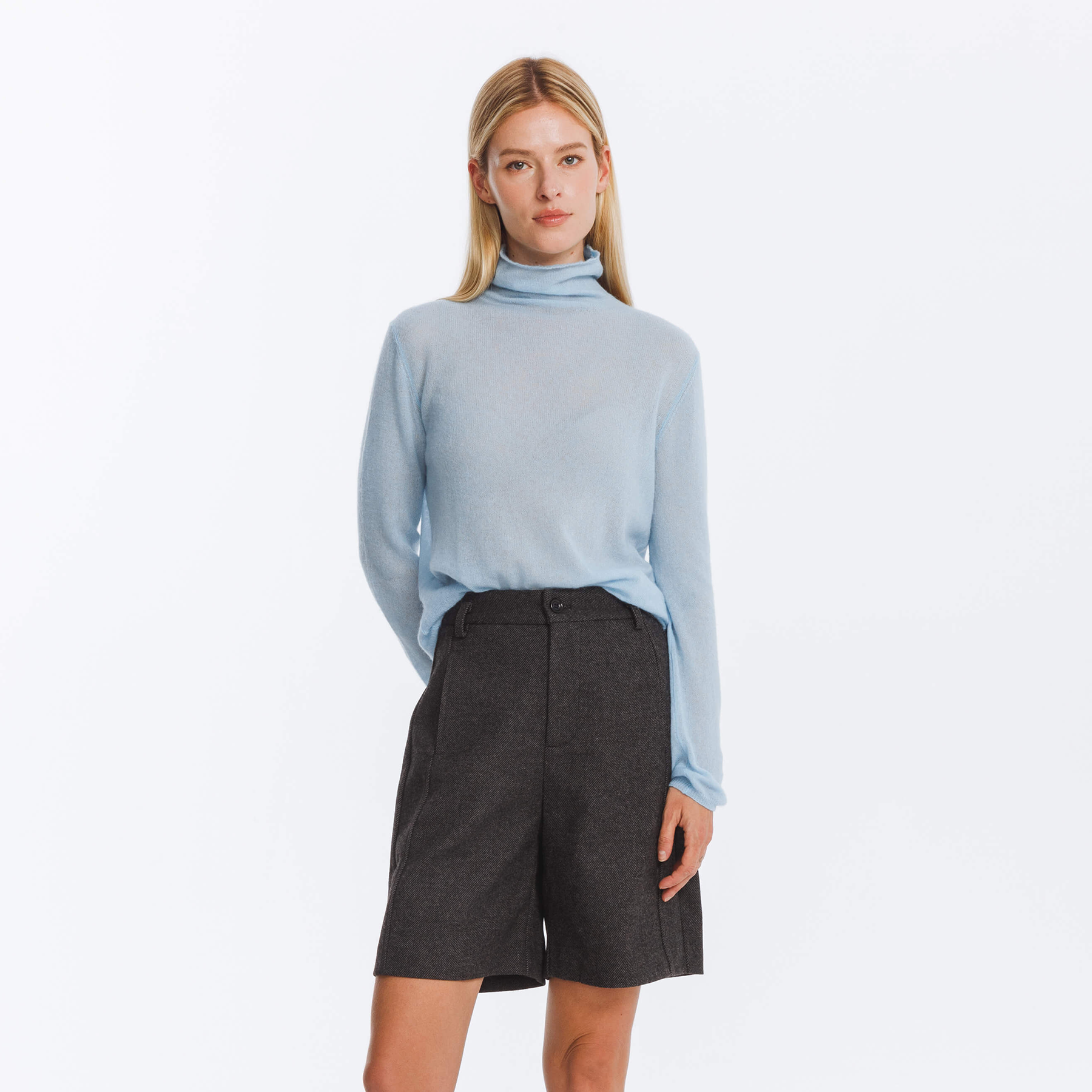 Thin Wool Long Sleeves Top-7