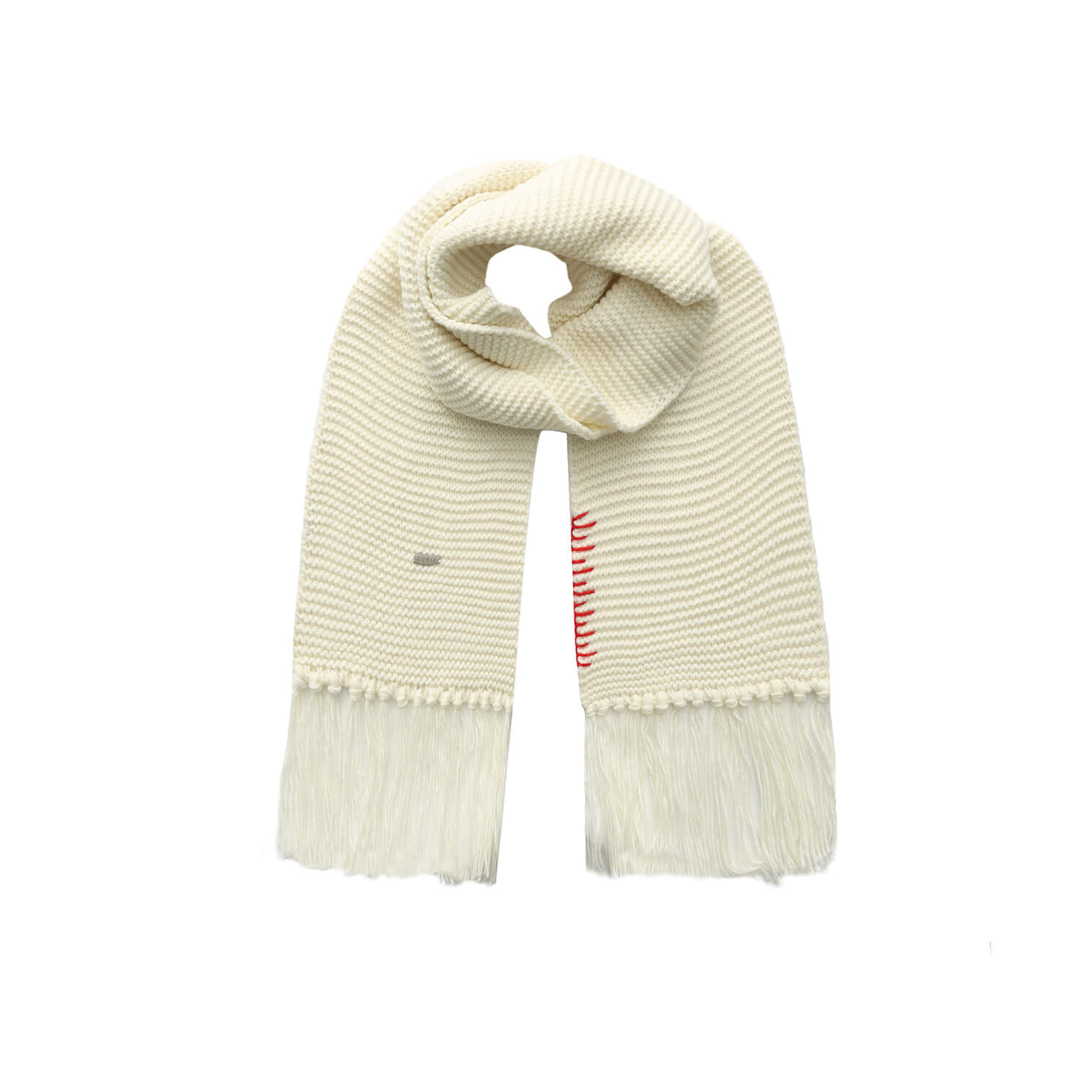 Fringed Long Scarf with Wool Blend-6