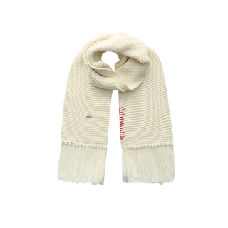 Fringed Long Scarf with Wool Blend
