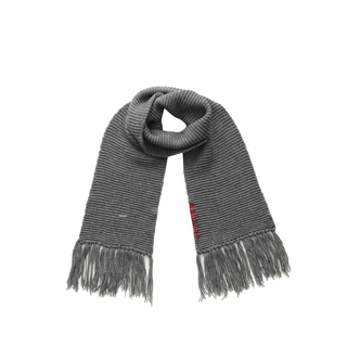 Fringed Long Scarf with Wool Blend