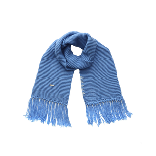 Fringed Long Scarf with Wool Blend
