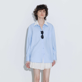 Double Wing Collar Shirt with Detachable Lace Collar