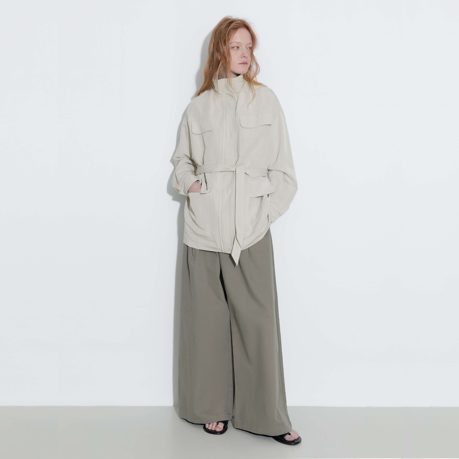 Oversized Funnel Neck Cropped Cargo Jacket-11
