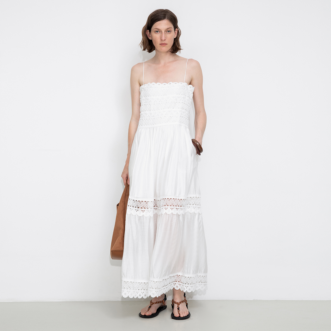 Crochet Lace Panelled Maxi Cami Dress-3