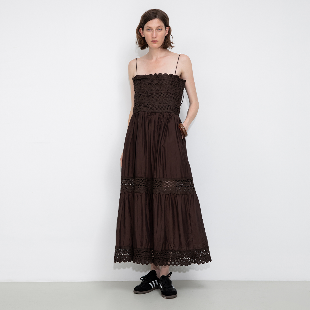Crochet Lace Panelled Maxi Cami Dress-7