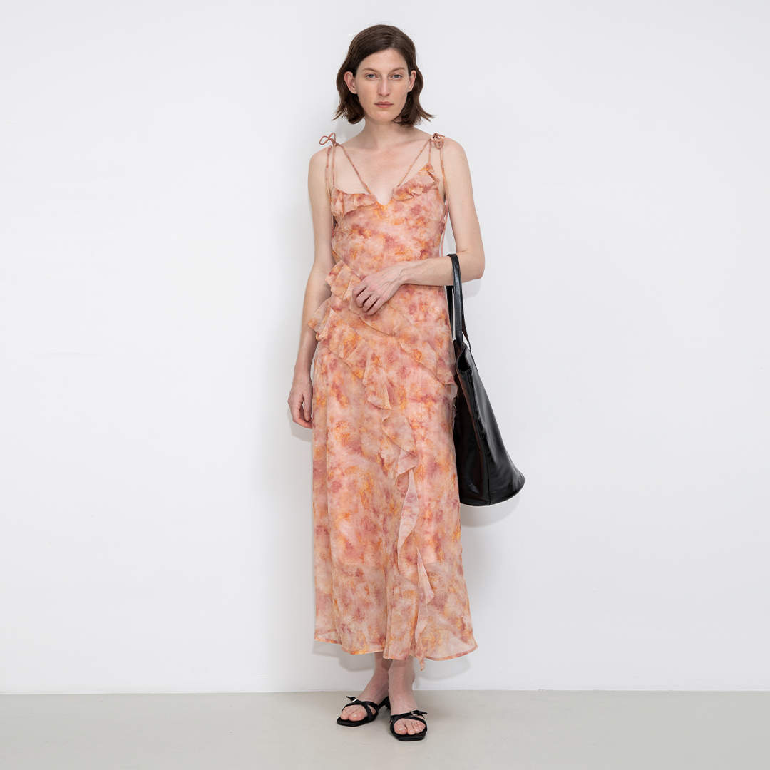 Asymmetrical Floral Print Cami Dress-7