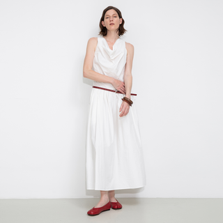 100% Cotton Halter Neck Cowl Dress