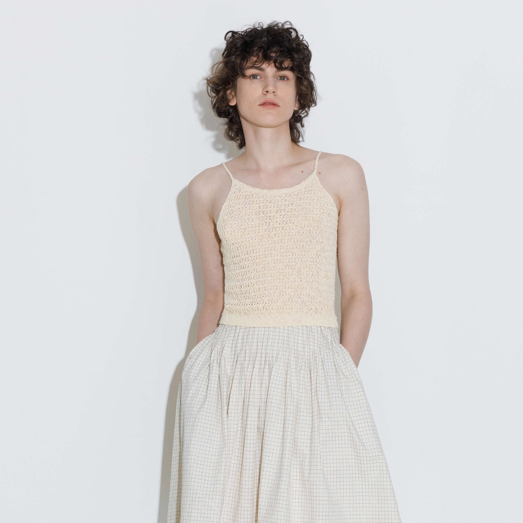 Thin Strap Ribbed Knit Vest-21