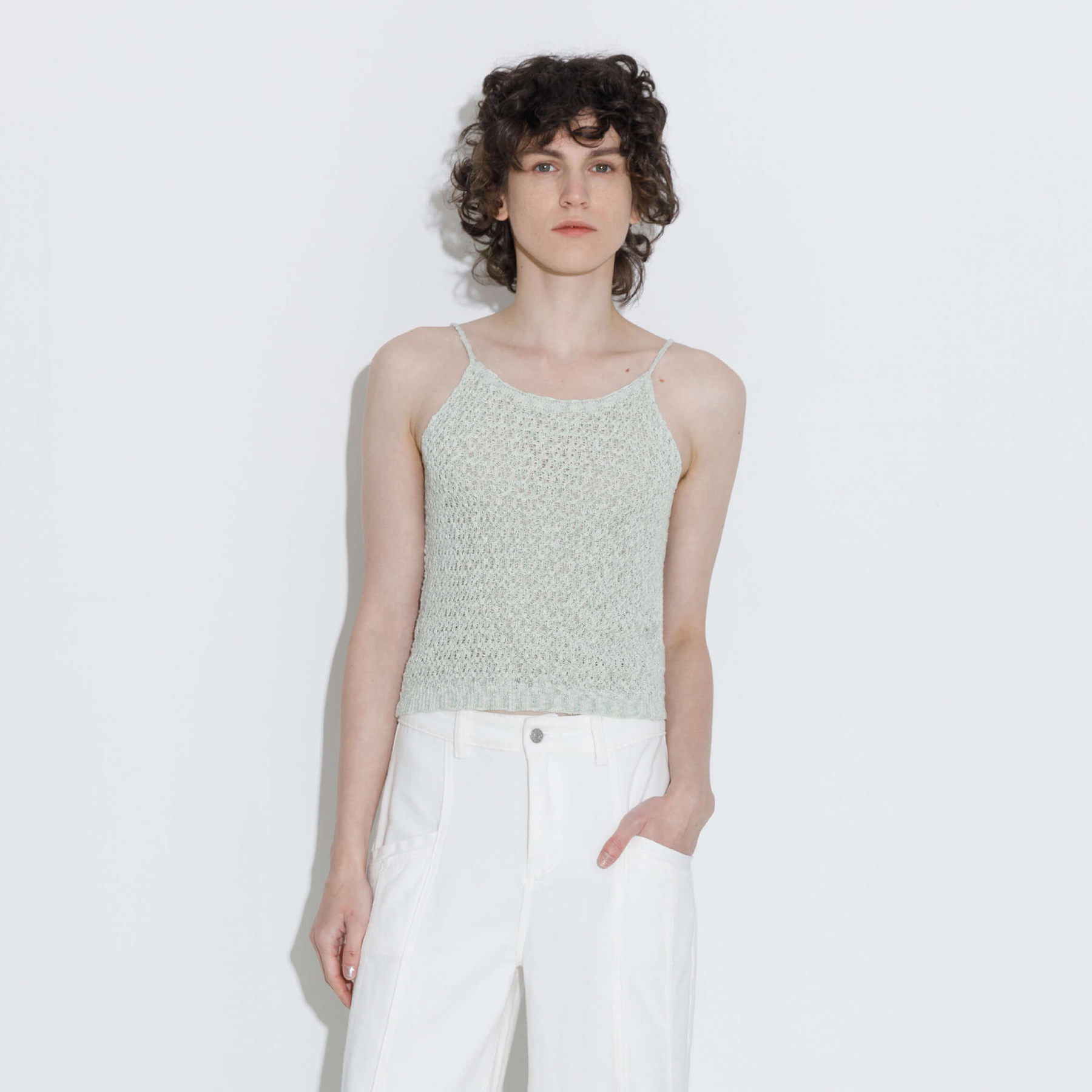 Thin Strap Ribbed Knit Vest-7