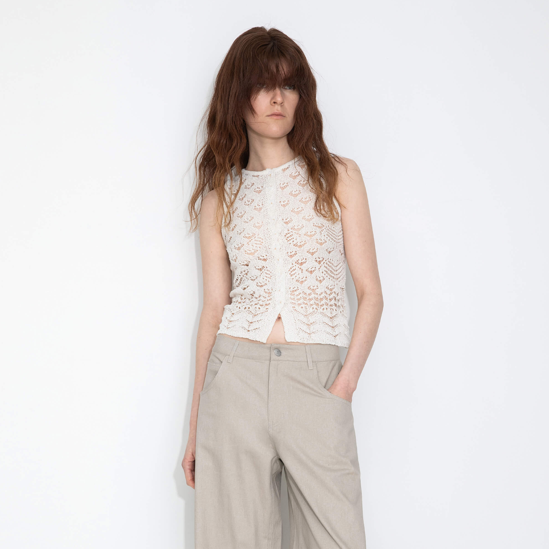 Hollow-Out Crochet Knit Sleeveless Top-7