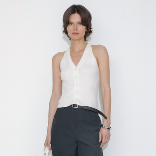 Halter Neck Off-Shoulder Cardigan Vest