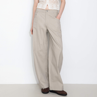 100% Cotton Draped Oversized Wide-Leg Casual Pants