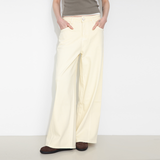 High-Waisted Wide-Leg Straight Jeans