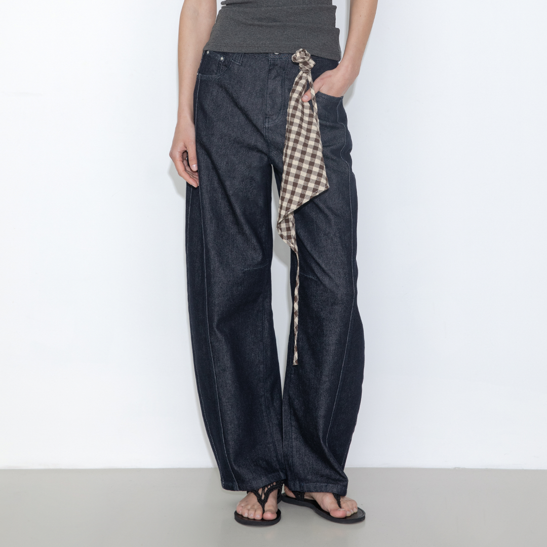Panelled Loose-Fit Wide-Leg Tapered Jeans-7
