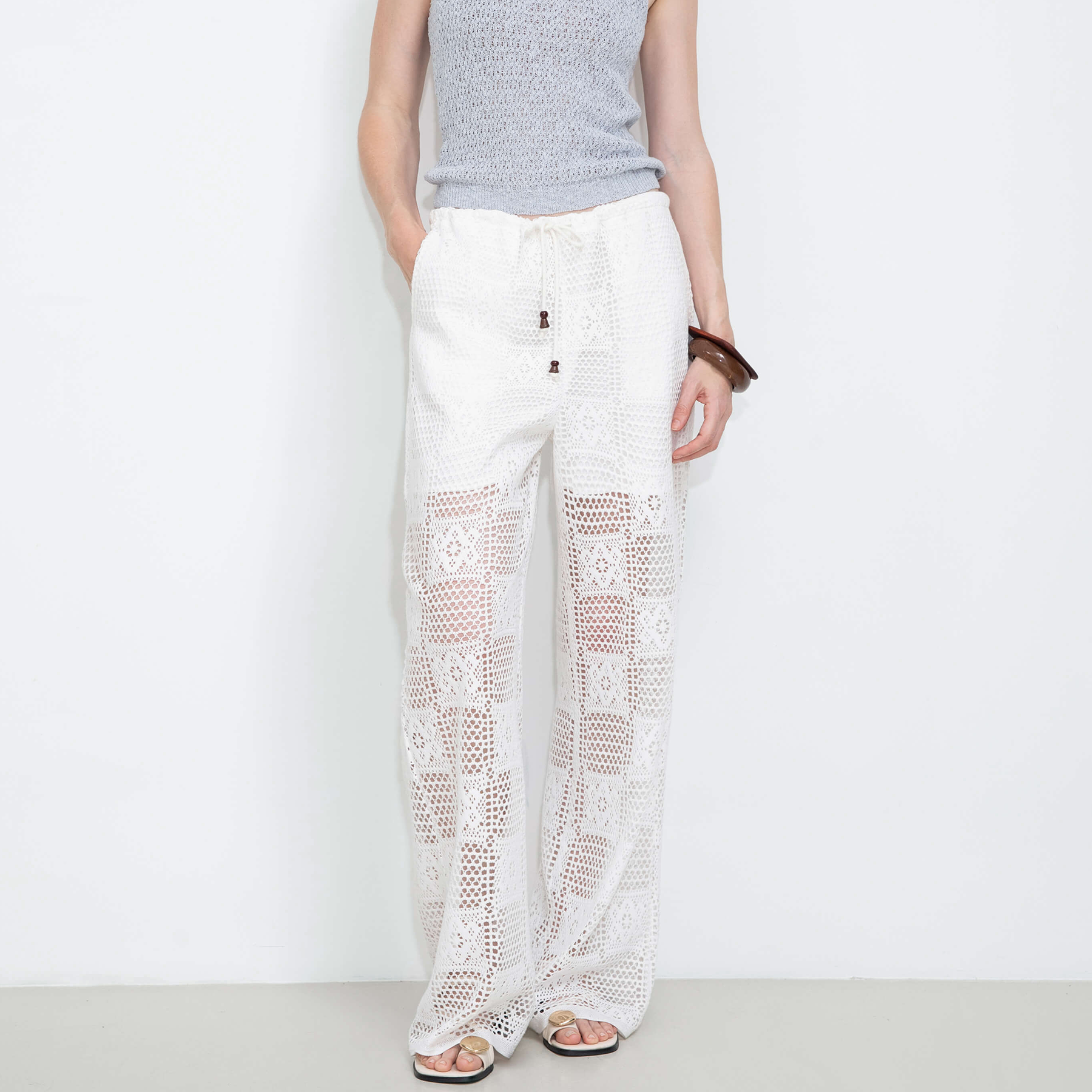 Crochet Knit Hollow-Out Trousers-7