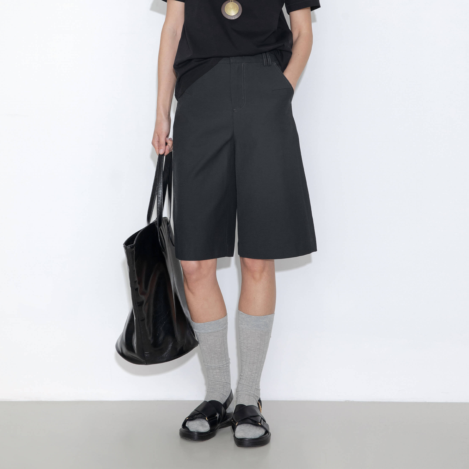 Knee-Length Casual Trousers-7