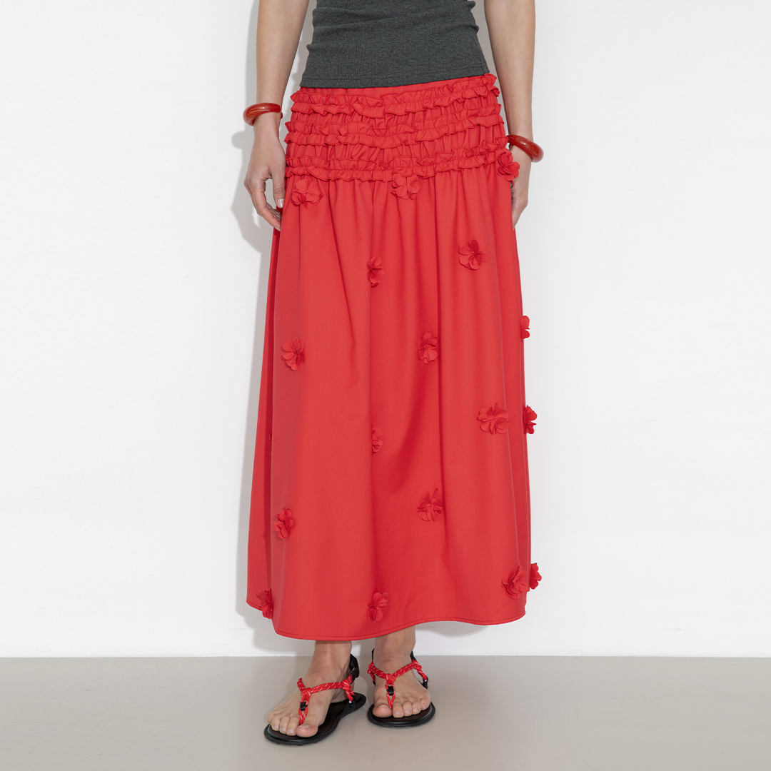 3D Floral Maxi Skirt-14
