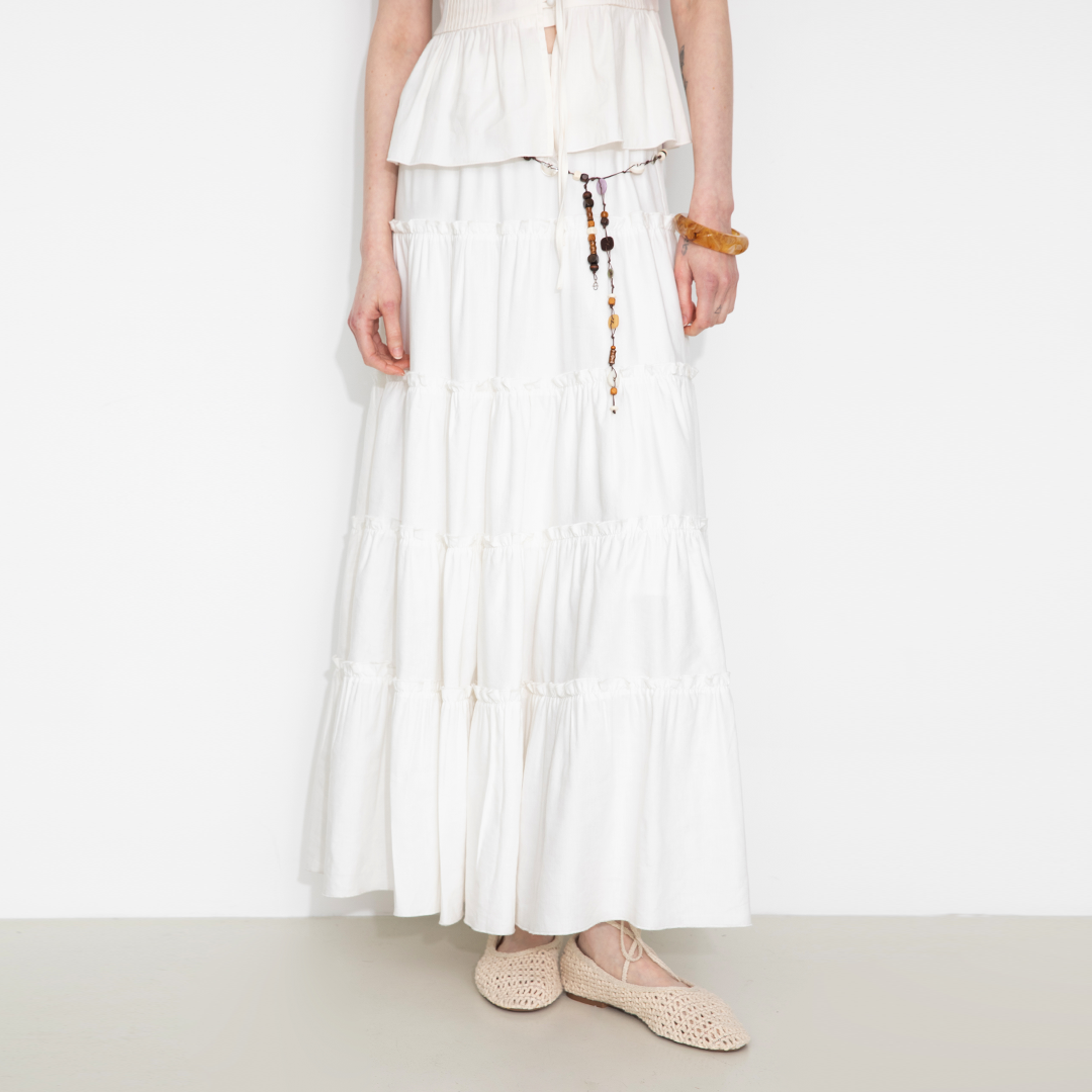 High-Waisted A-Line Maxi Flowy Skirt-13