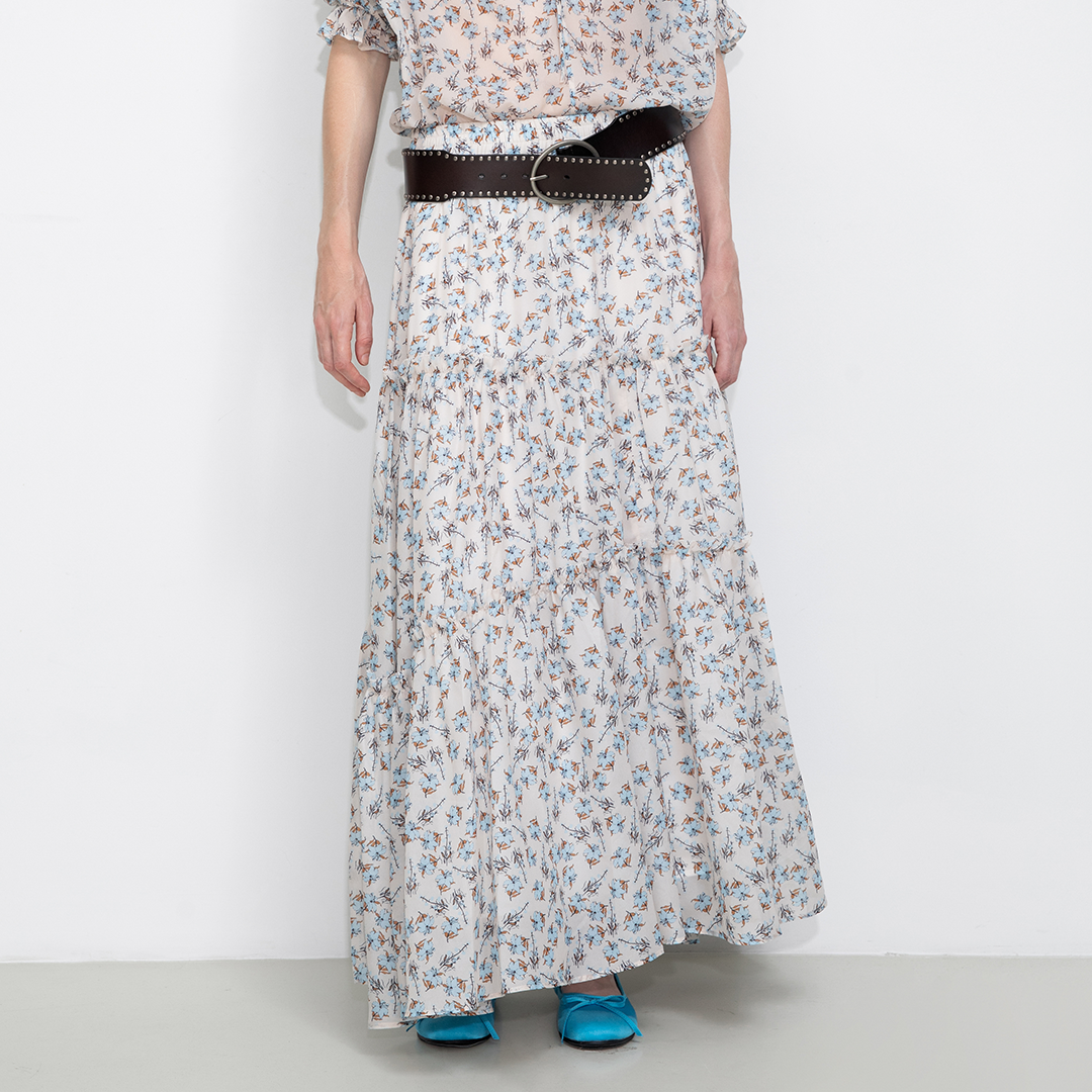 Floral Print Maxi Skirt-7
