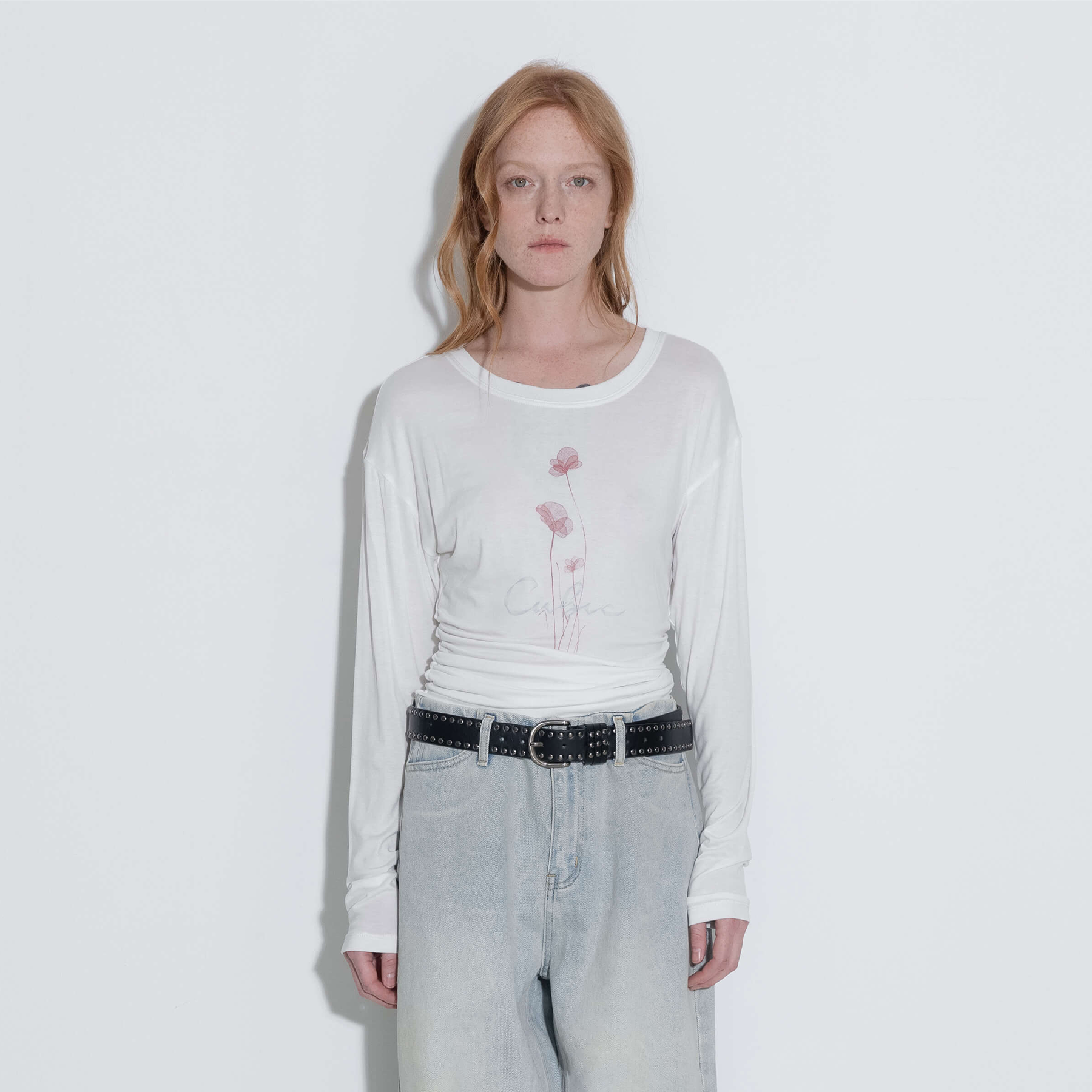 Printed Tencel Long Sleeve Top-13