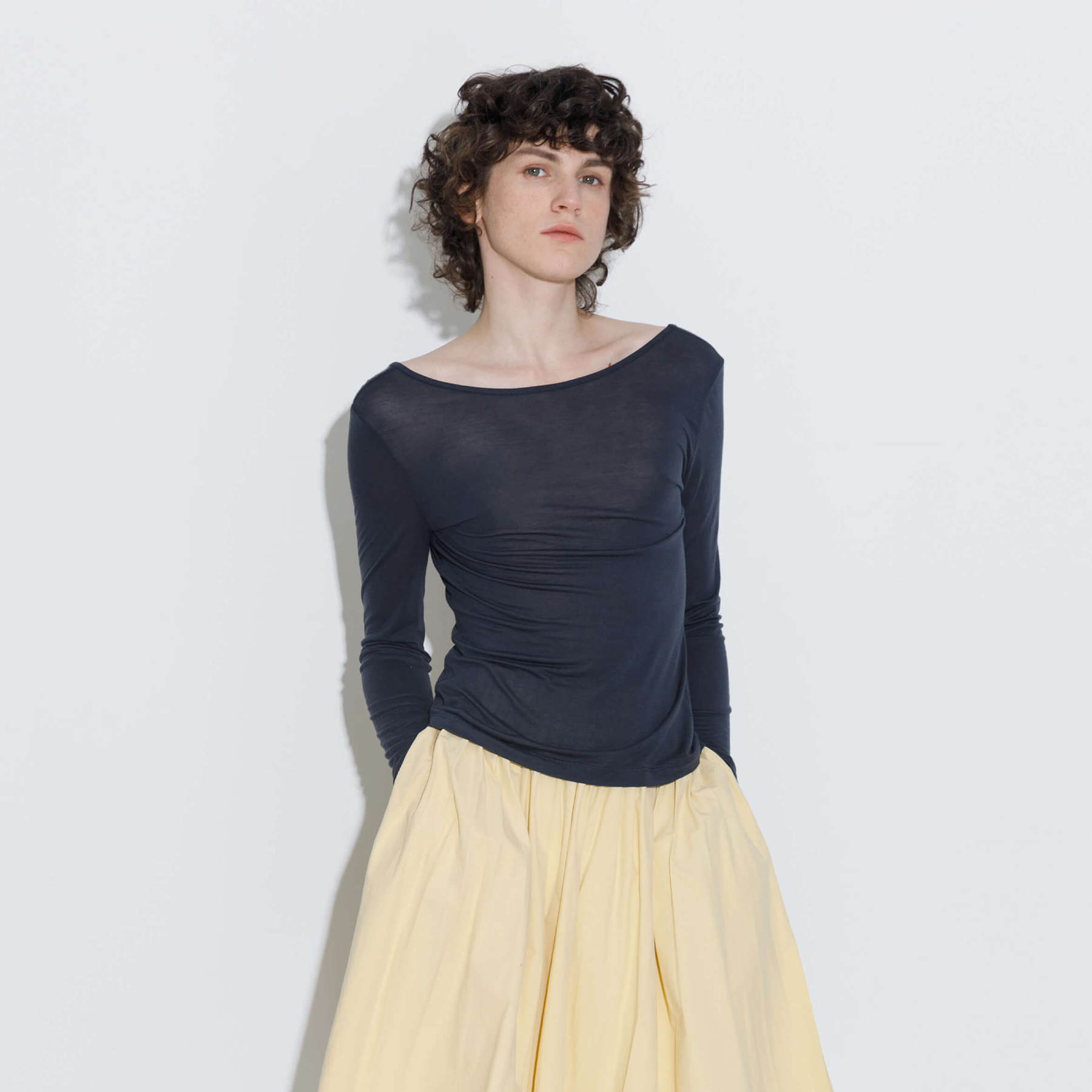 Backless Deep U-Neck Sheer Knit Top-10