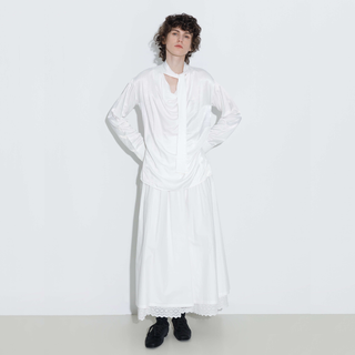 Oversize Satin Blouse with Tie