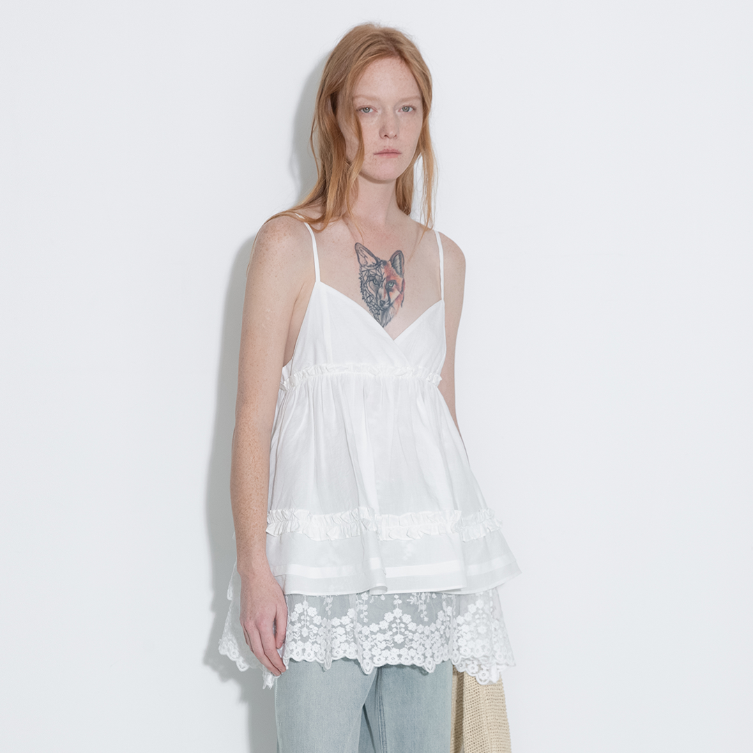 Double-Layer Lace Trim Adjustable Cami-7