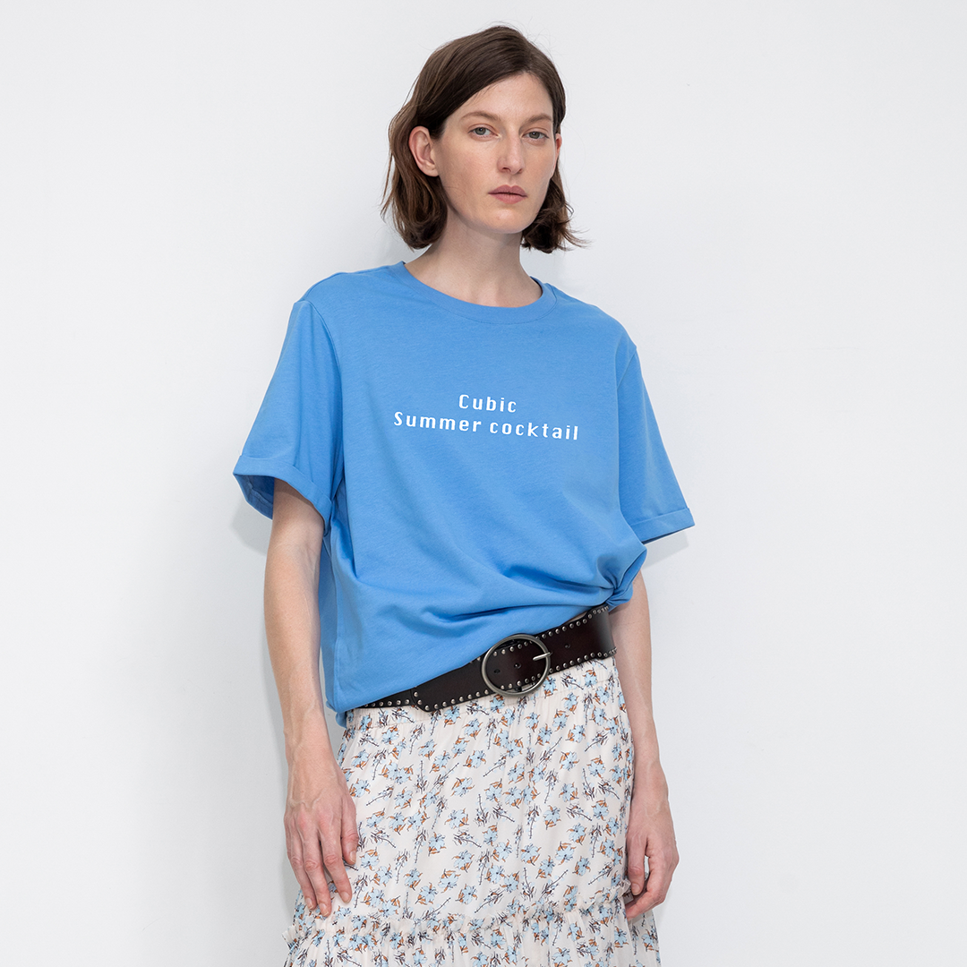 100% Cotton Women's T-Shirt with Front Print-14