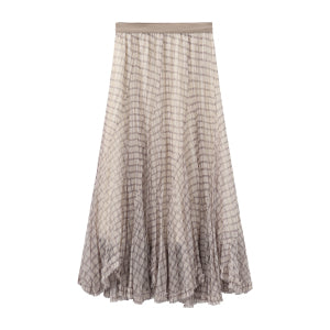 CUBIC Flowy Asymmetric Mesh Maxi Skirt-2