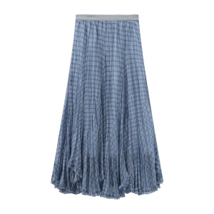 CUBIC Flowy Asymmetric Mesh Maxi Skirt