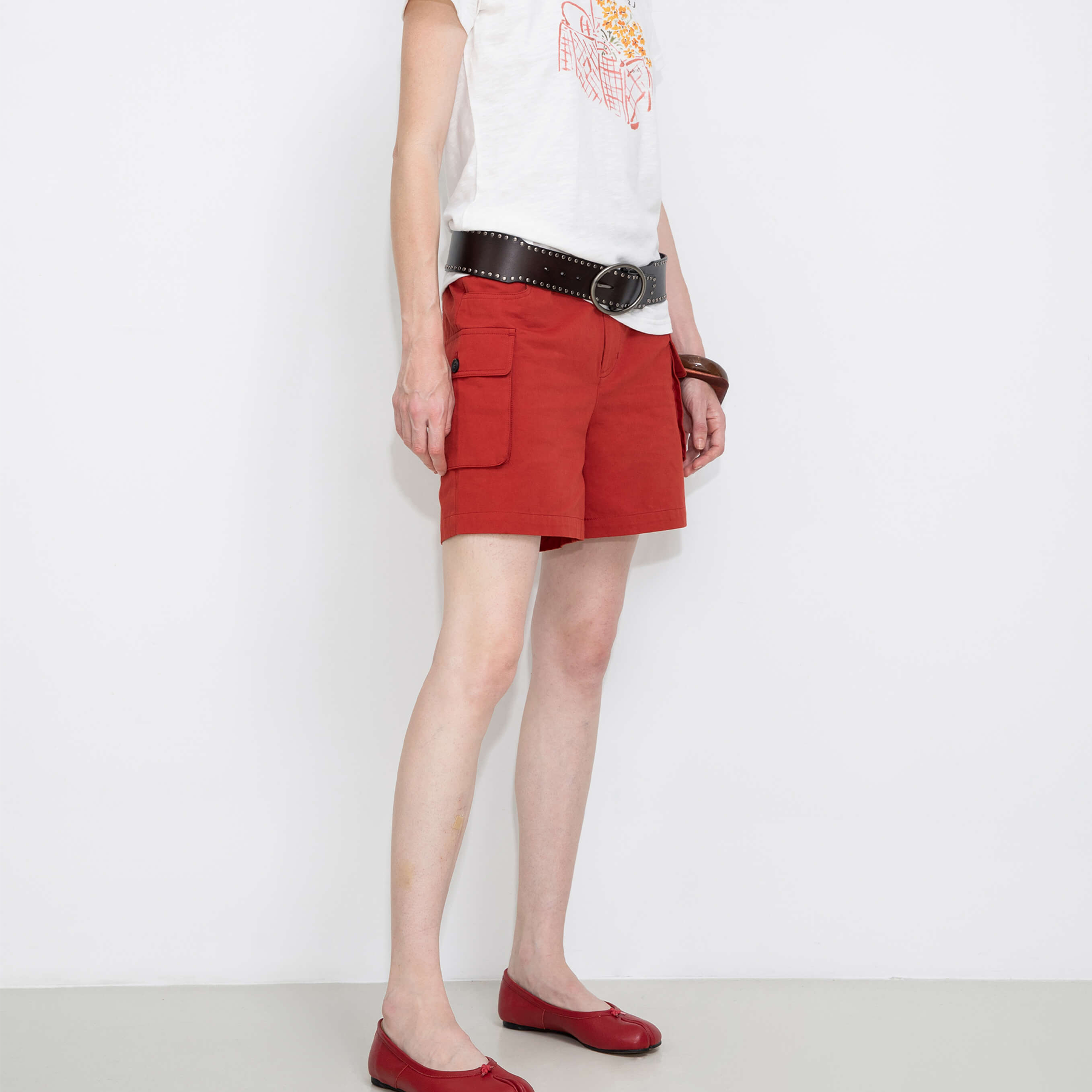 100% Cotton Casual Utility Straight-Leg Shorts-13