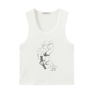 "Stay Weird" Printed Tank Top