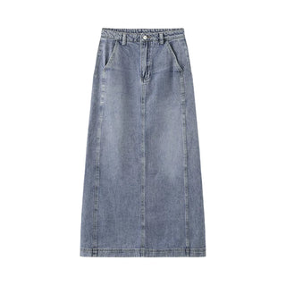 High Waisted A-line Denim Skirt