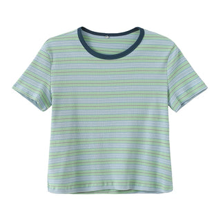 Striped Rib Knit T-Shirt