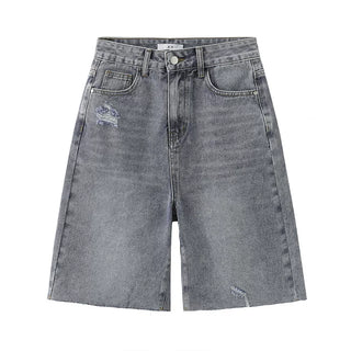 Distressed Denim Bermuda Shorts