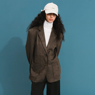 ONE BY CUBIC Silky Tailored Suede Jacket