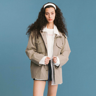 ONE BY CUBIC Funnel Neck 100% Cotton Cargo Jacket