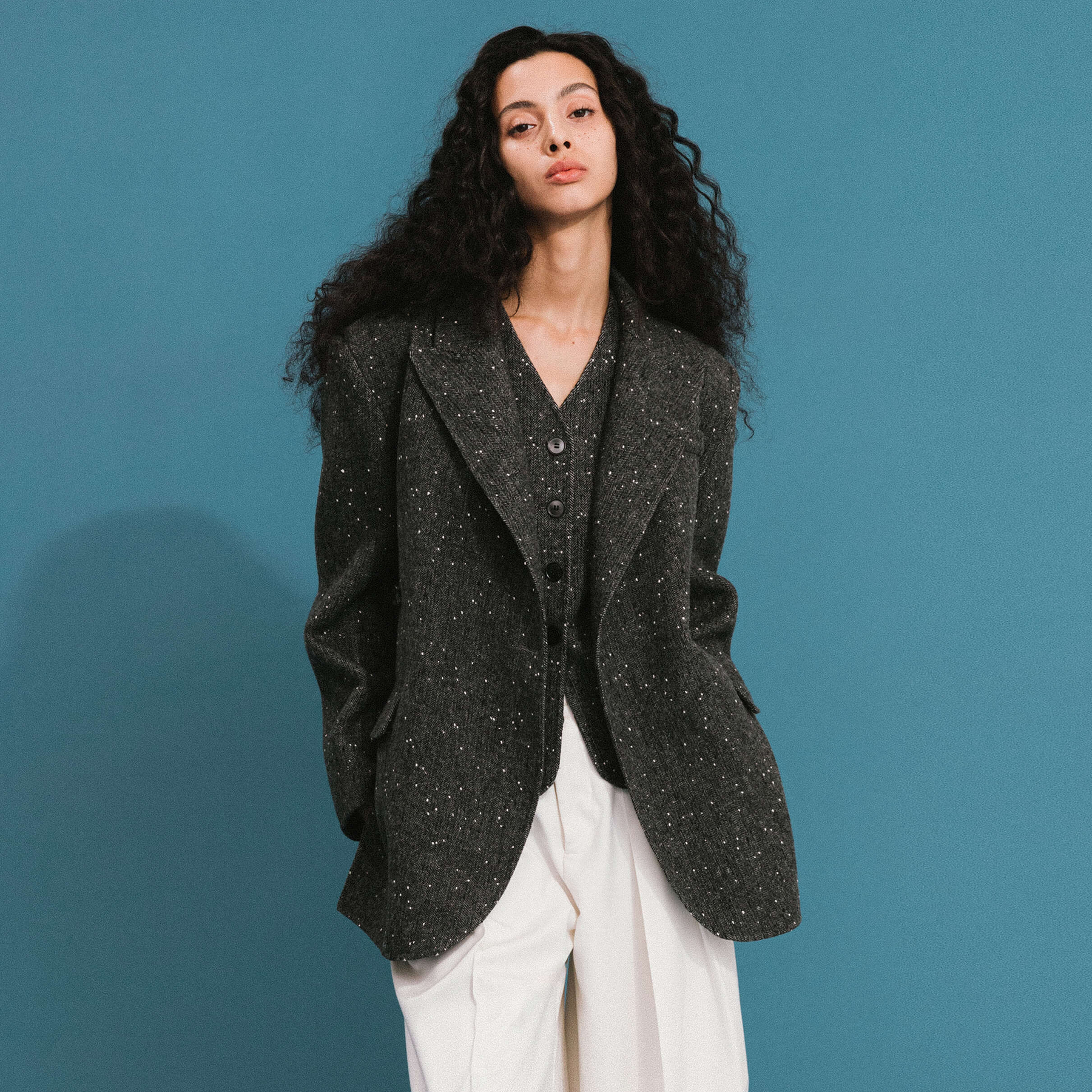 ONE BY CUBIC Double Face Tailored Wool Jacket-3