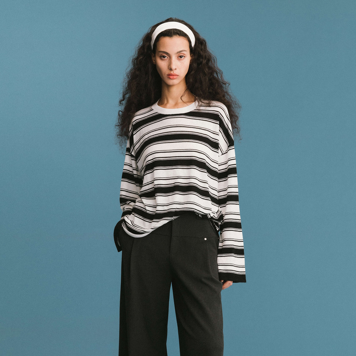 ONE BY CUBIC Stripped Knitwear Jumper with Wool Blend-3