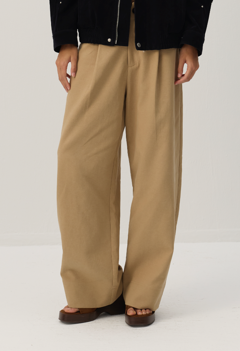 CUBIC Pleated Wide-Leg Trousers-1