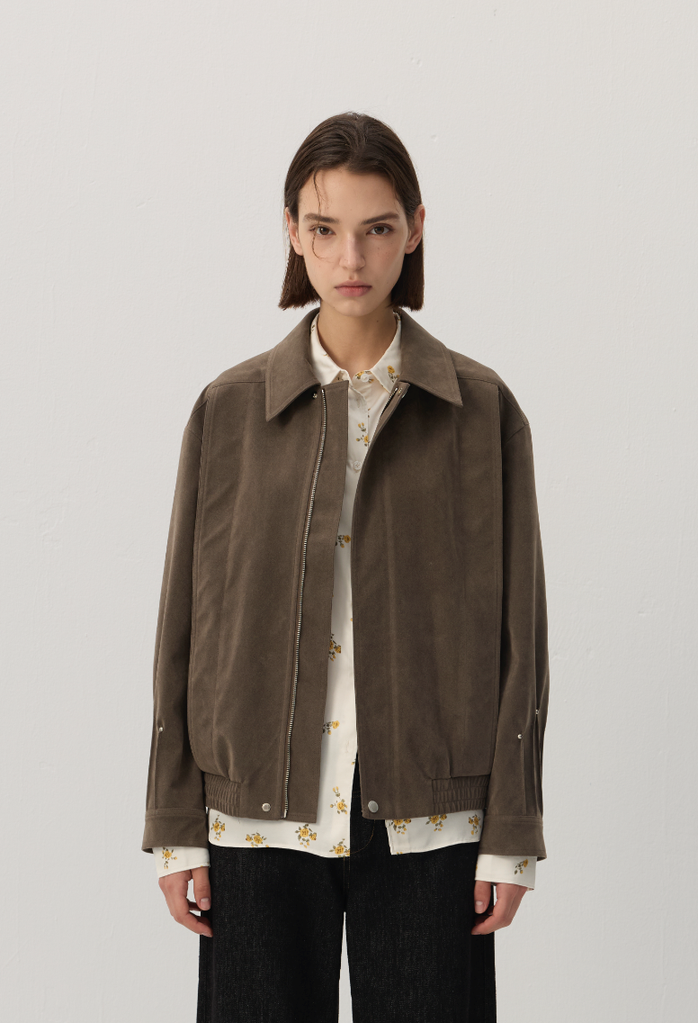 CUBIC Relaxed Zip-Up Blouson Jacket-1