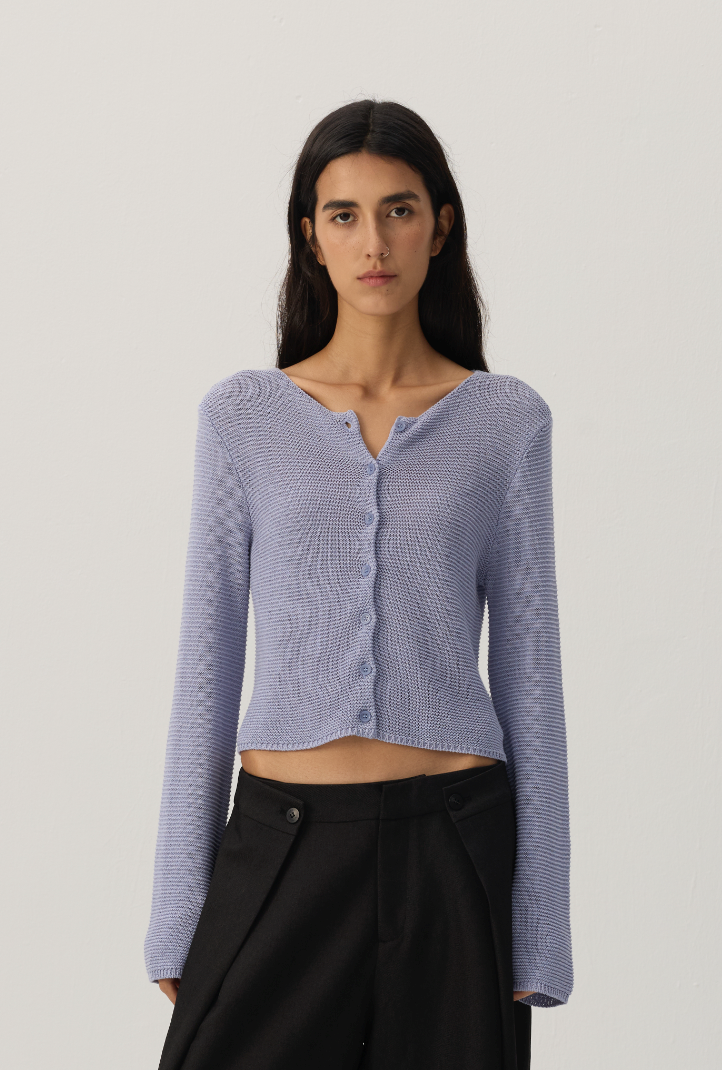 CUBIC Scoop Neck Button Knit Cardigan-1