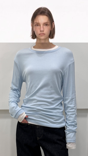 CUBIC Layered Crew Neck Top-1