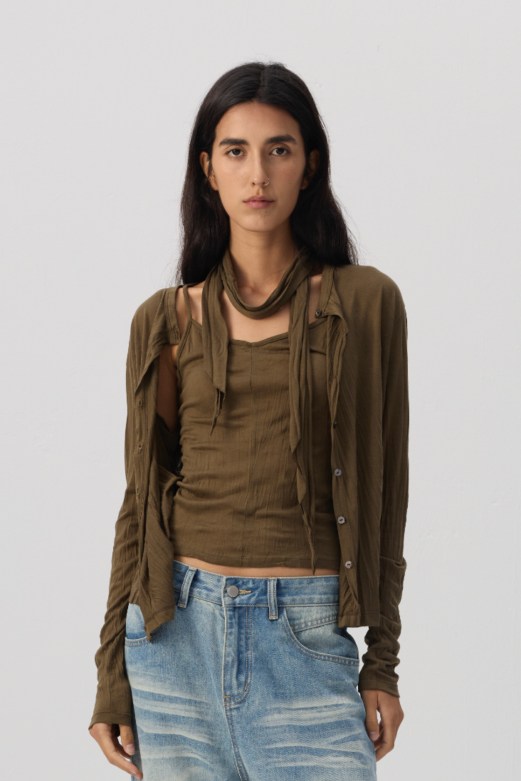 CUBIC Lightweight Button-Up Cardigan-1