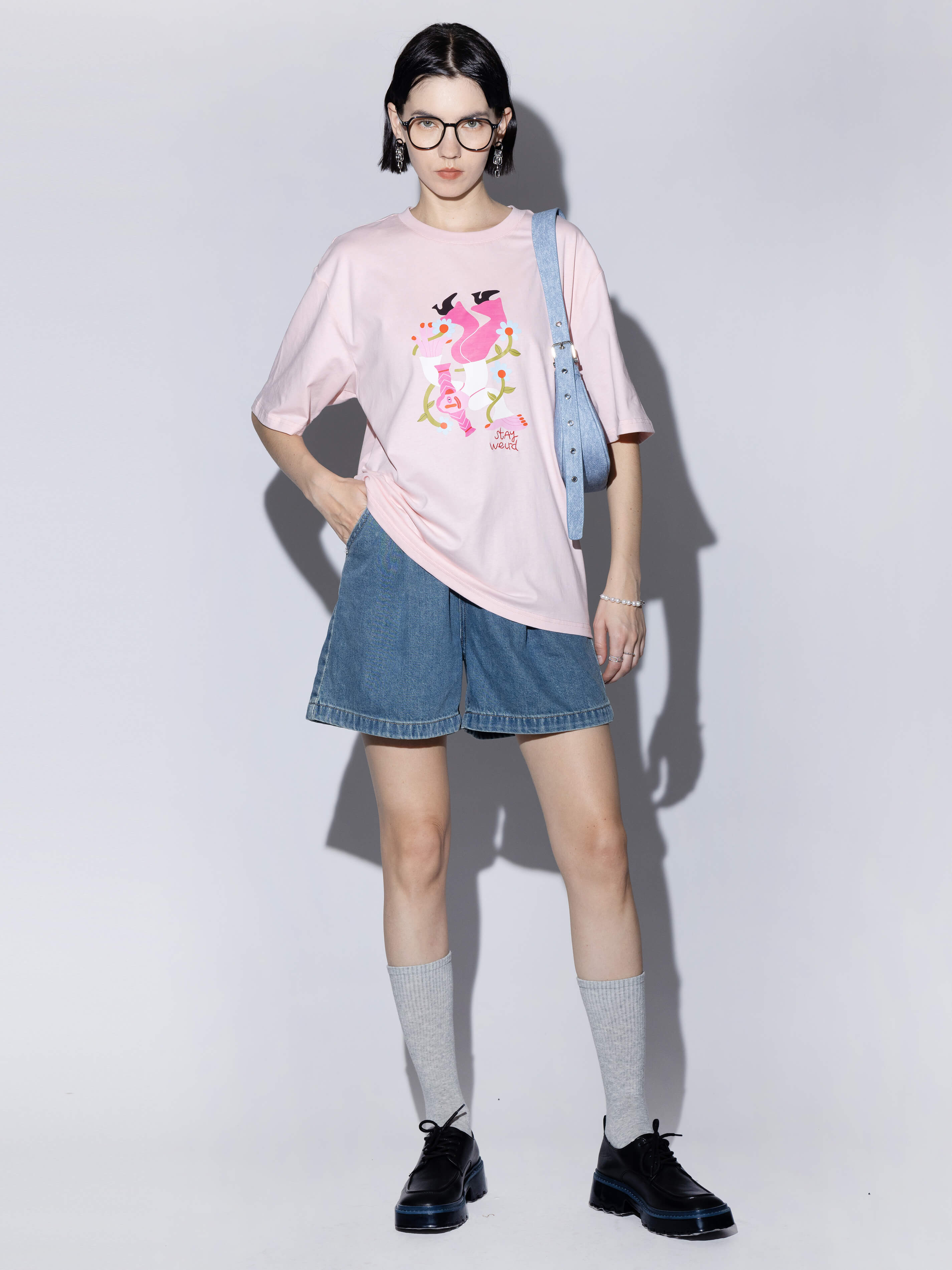 Stay Weird Oversized Printed T-Shirt-9