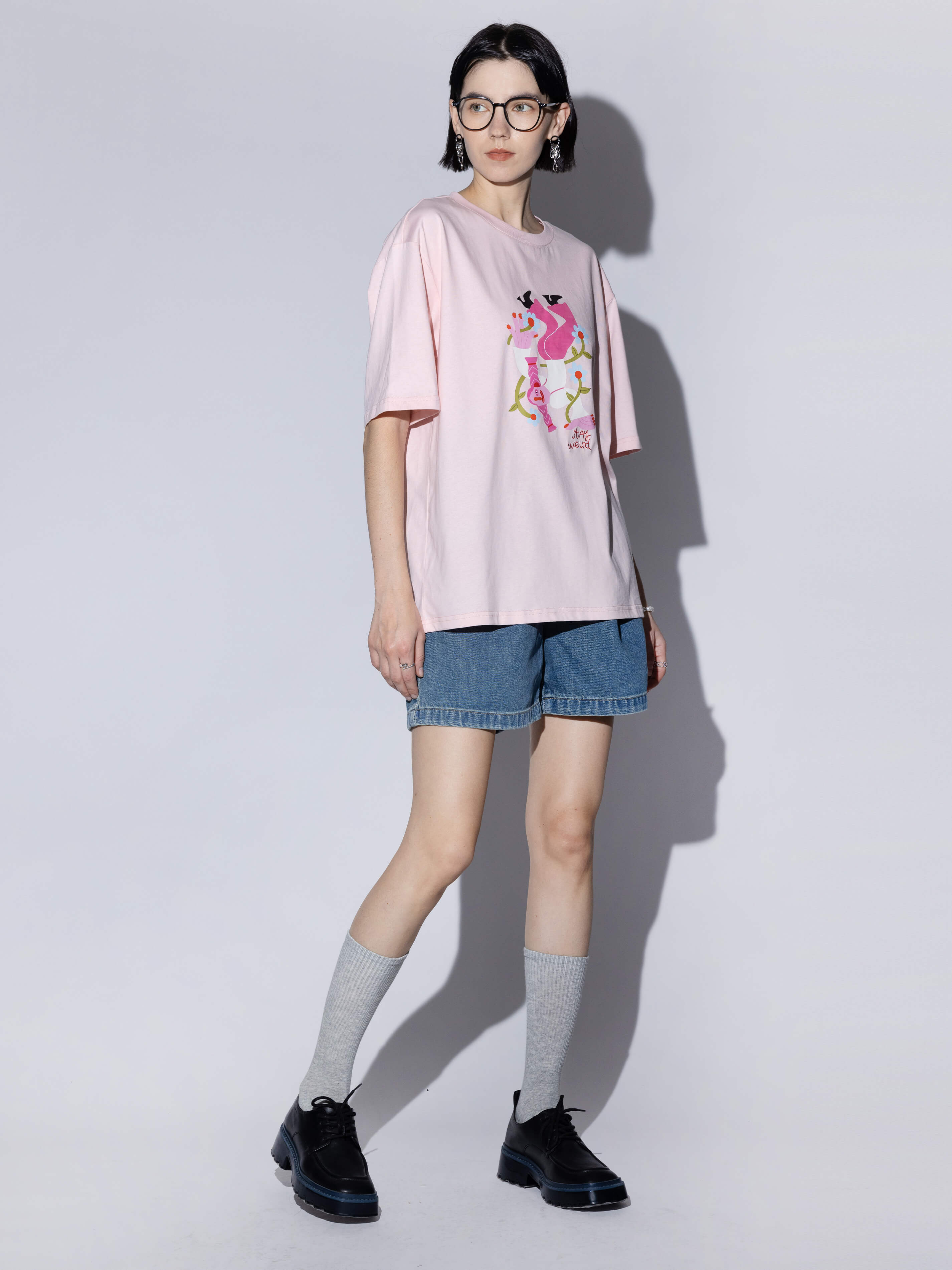 Stay Weird Oversized Printed T-Shirt-10