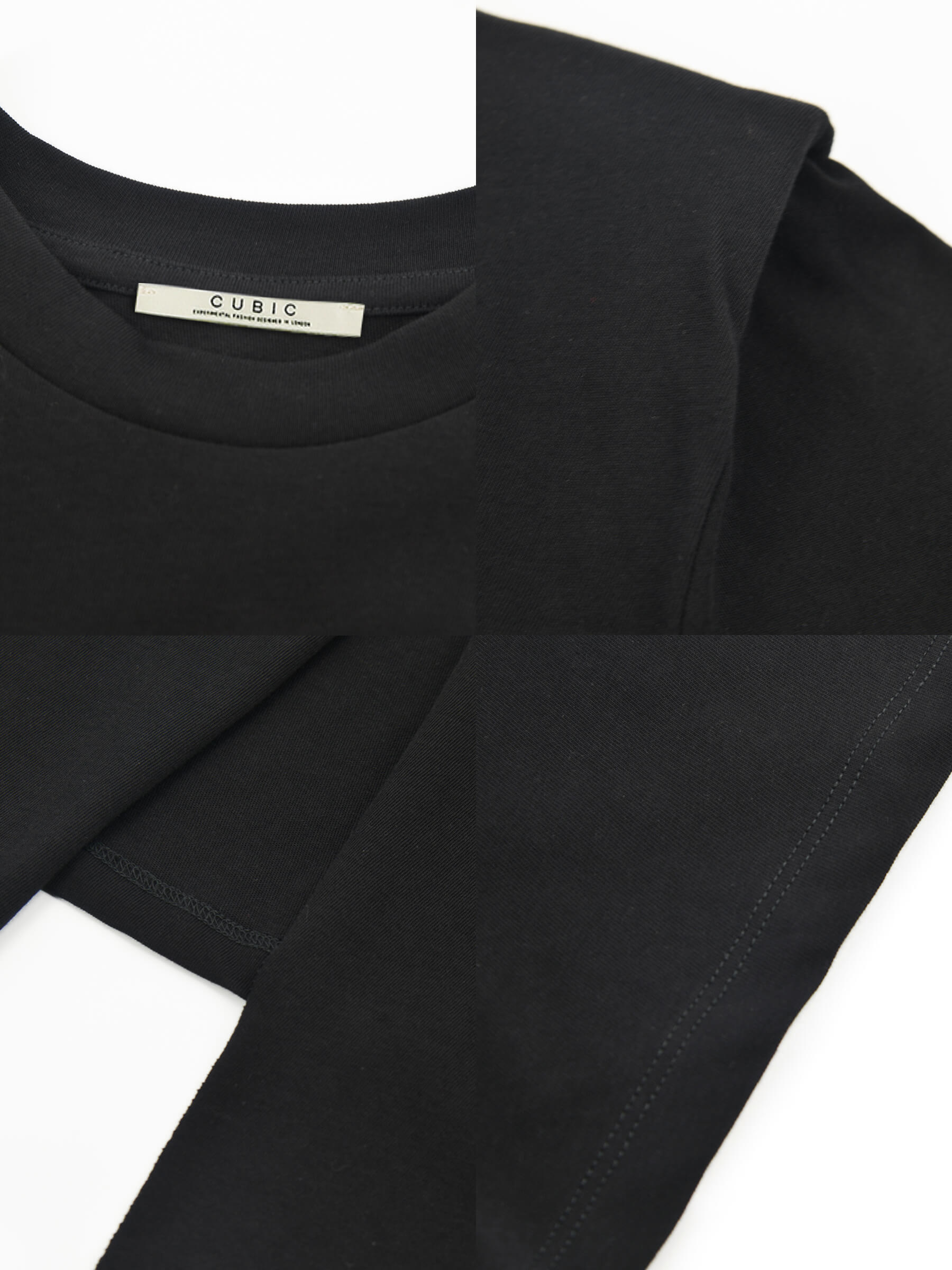 Shoulder Padded Short Sleeve Knot Cotton T-Shirt-8